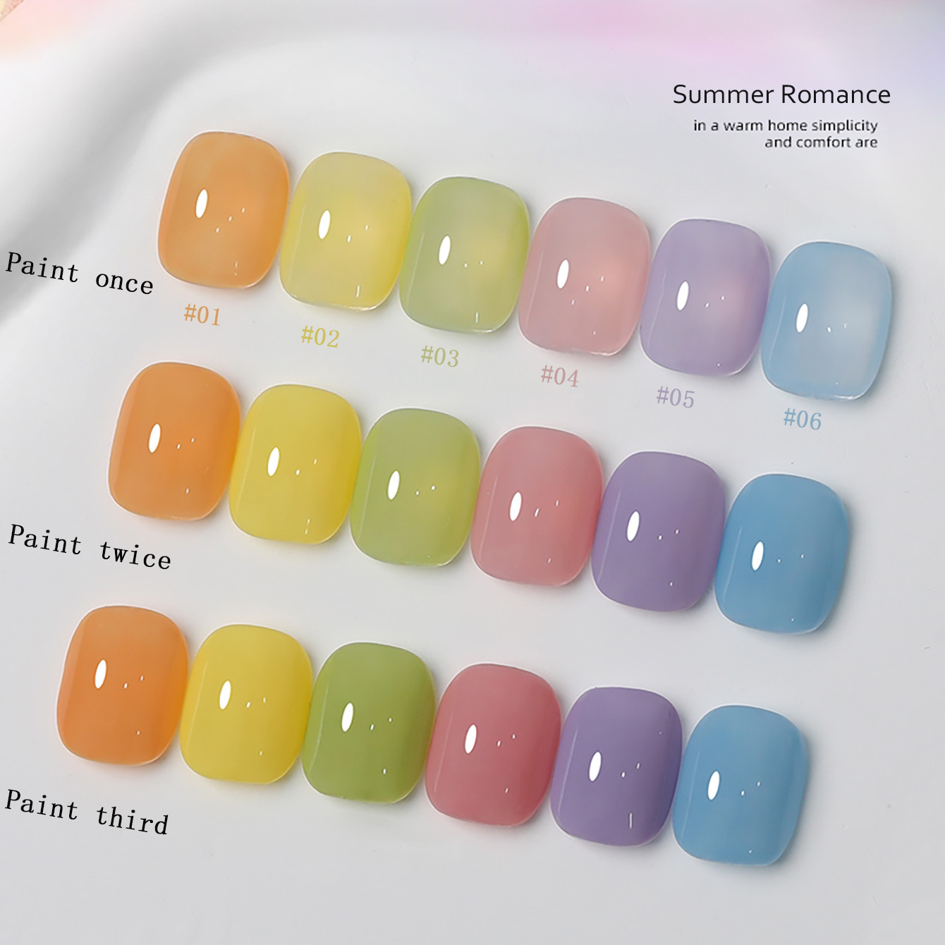 Nail Art Valentines Day - SHAKA 1-6 個ロマンチックマカロンキャンディシリーズ 6 色ジェルネイルポリッシュドーパミンピンクグリーンブルーイエローネイルアートバレンタインデーギフト