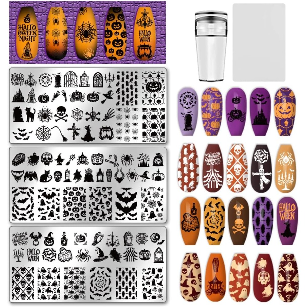Nail Stamping Plate - ステンレス鋼 DIY ネイルアートテンプレート テンプレートツール 長方形混合形状 12x6cm