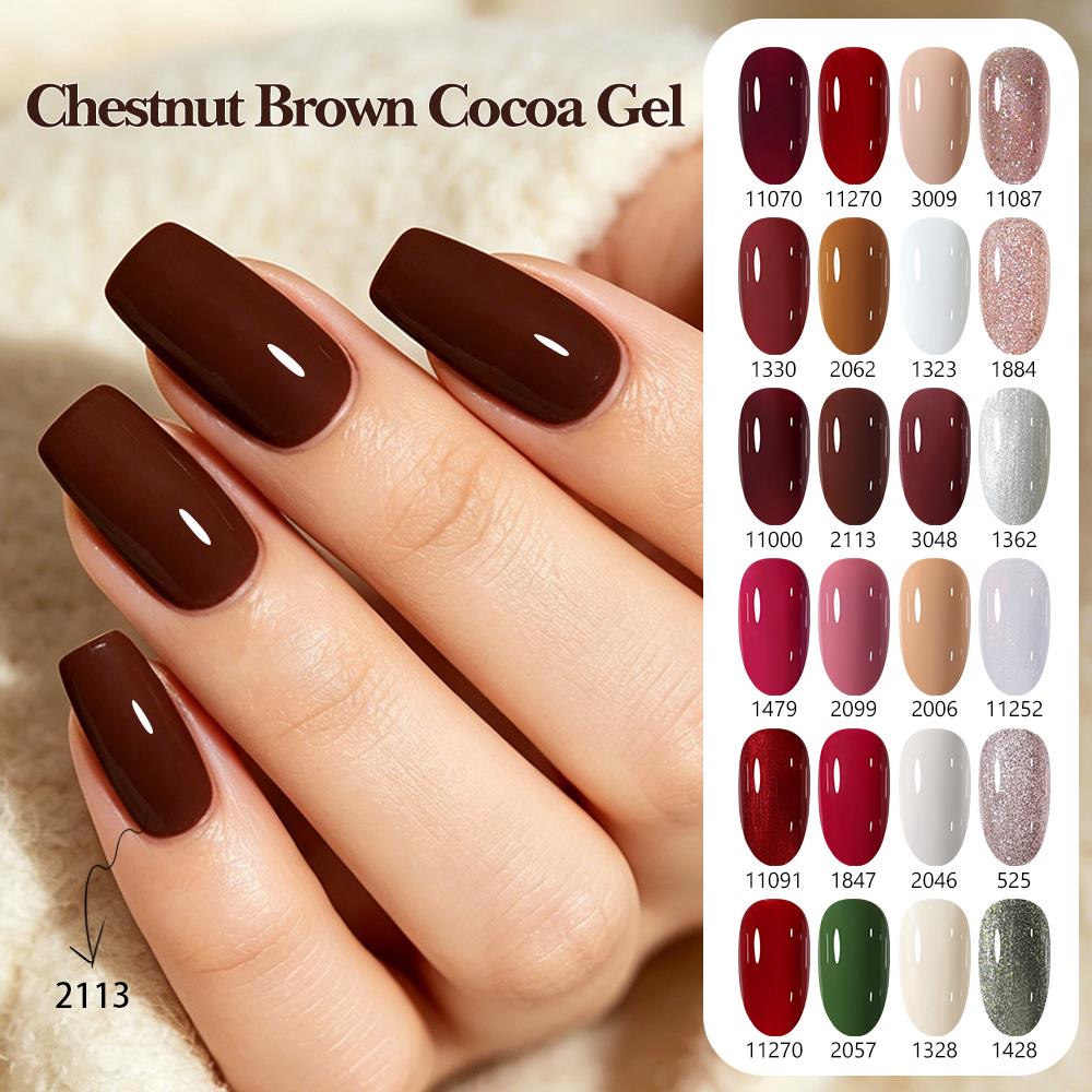 Nail Art Burgundy - クルーボーテ秋冬ジェルネイルポリッシュ高級メイラードキャラメルバーガンディダークグリーンUV LEDジェルワニスネイルアートマニキュア