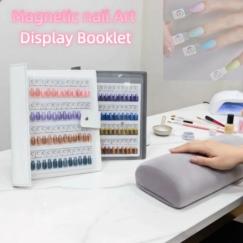 Nail Art Rame - 48/96/144/192色 マグネット式ネイルチップ見本帳 マニキュアカラーテスト収納ブック 大型アクリル作品展示カラーカード ▪