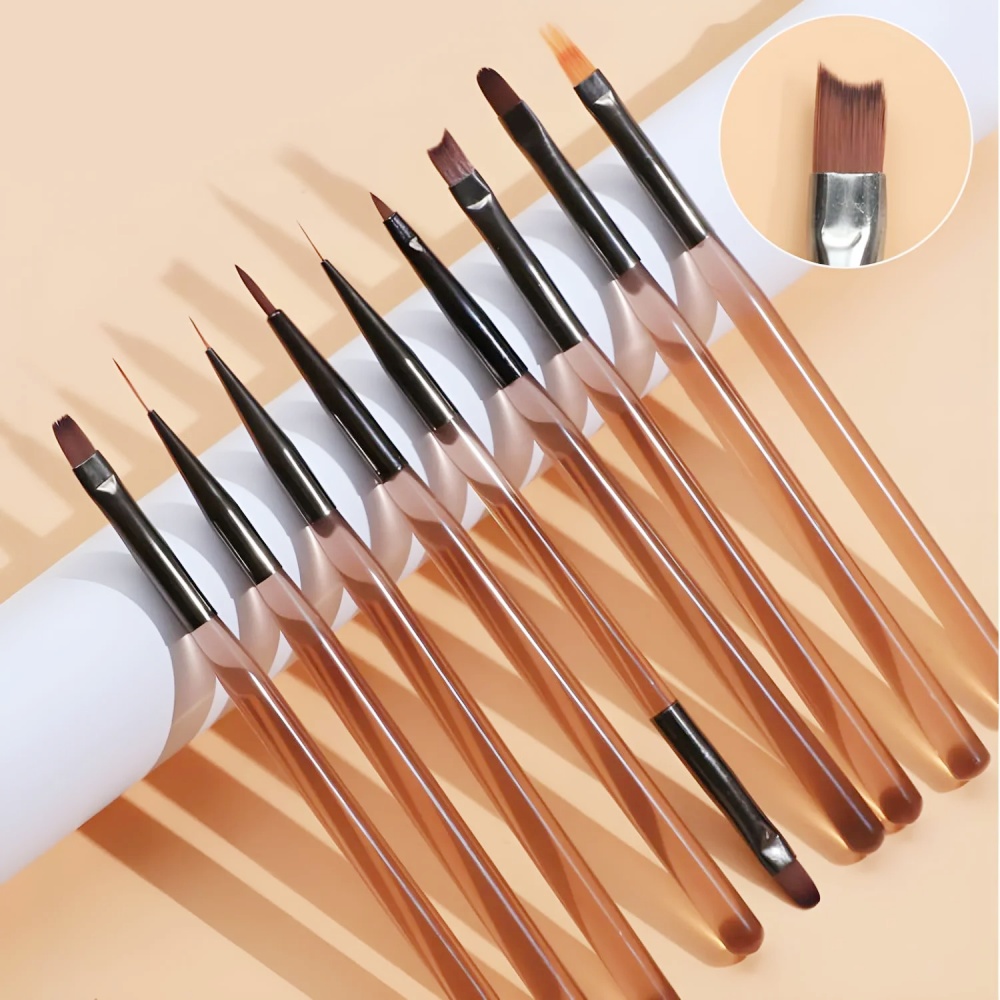 Nail Art Quotes - 9本入りネイルブラシセット ネイルアートデザイン ネイルチップディスプレイ ペイントツール UVジェル DIYペイントペン