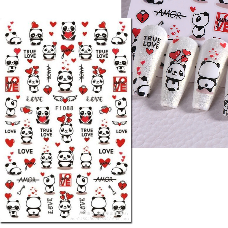3d ネイルアートデカールバレンタインデーレッドハート風船か - Nail Art Valentines Day のレビューと価格