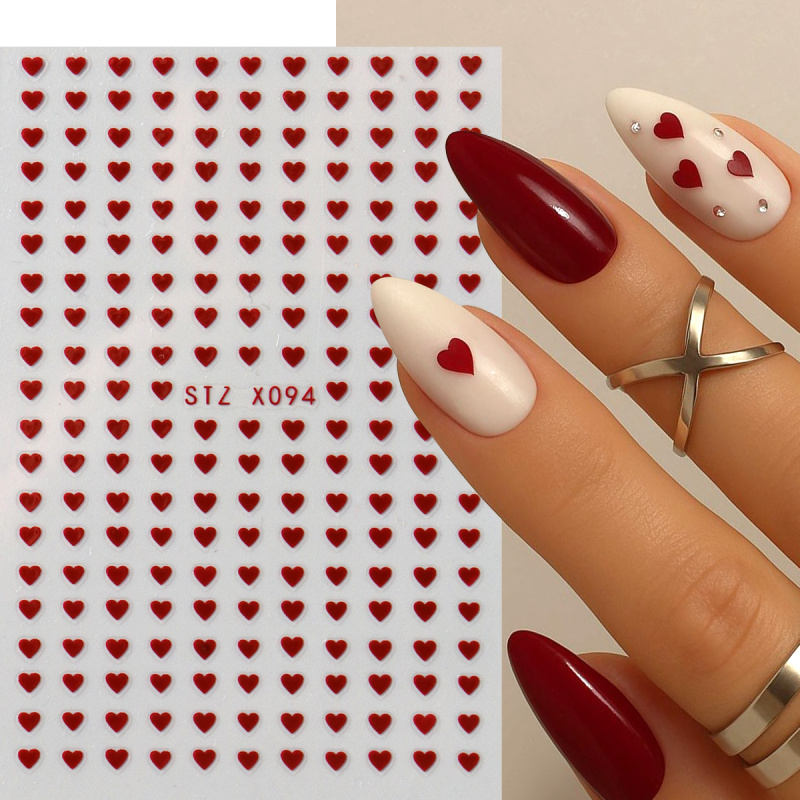 2 個ミニラブハートネイルアートステッカーデカールかわいいバ - Nail Art Valentines Day のレビューと価格