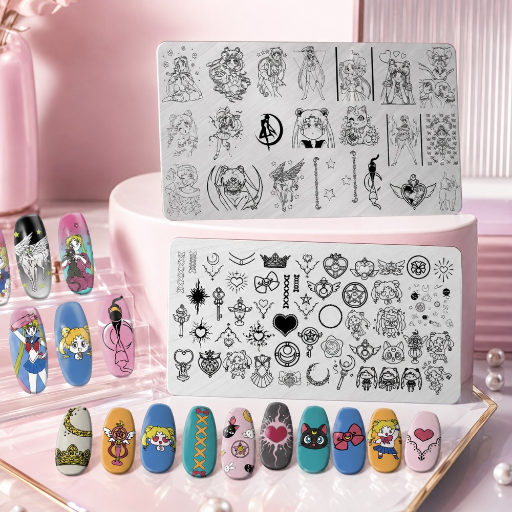 セーラームーンアニメネイルスタンピングプレート、かわいい漫画 - Nail Stamping Plate のレビューと価格