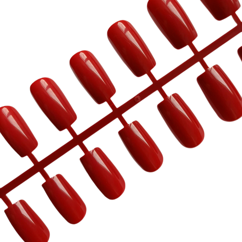 人工正方形の偽のネイル,24個,偽のネイル,完全なカバーのヒ - Nail Art Red Wine のレビューと価格