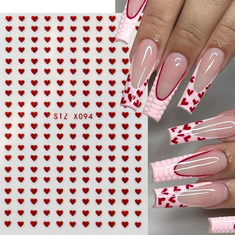 2 個ミニラブハートネイルアートステッカーデカールかわいいバ - Nail Art Valentines Day のレビューと価格