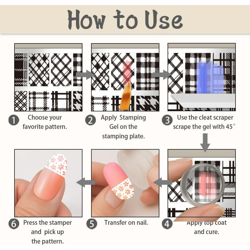 3 個ネイルスタンププレートセット格子テクスチャネイルスタン - Nail Stamping Plate のレビューと価格