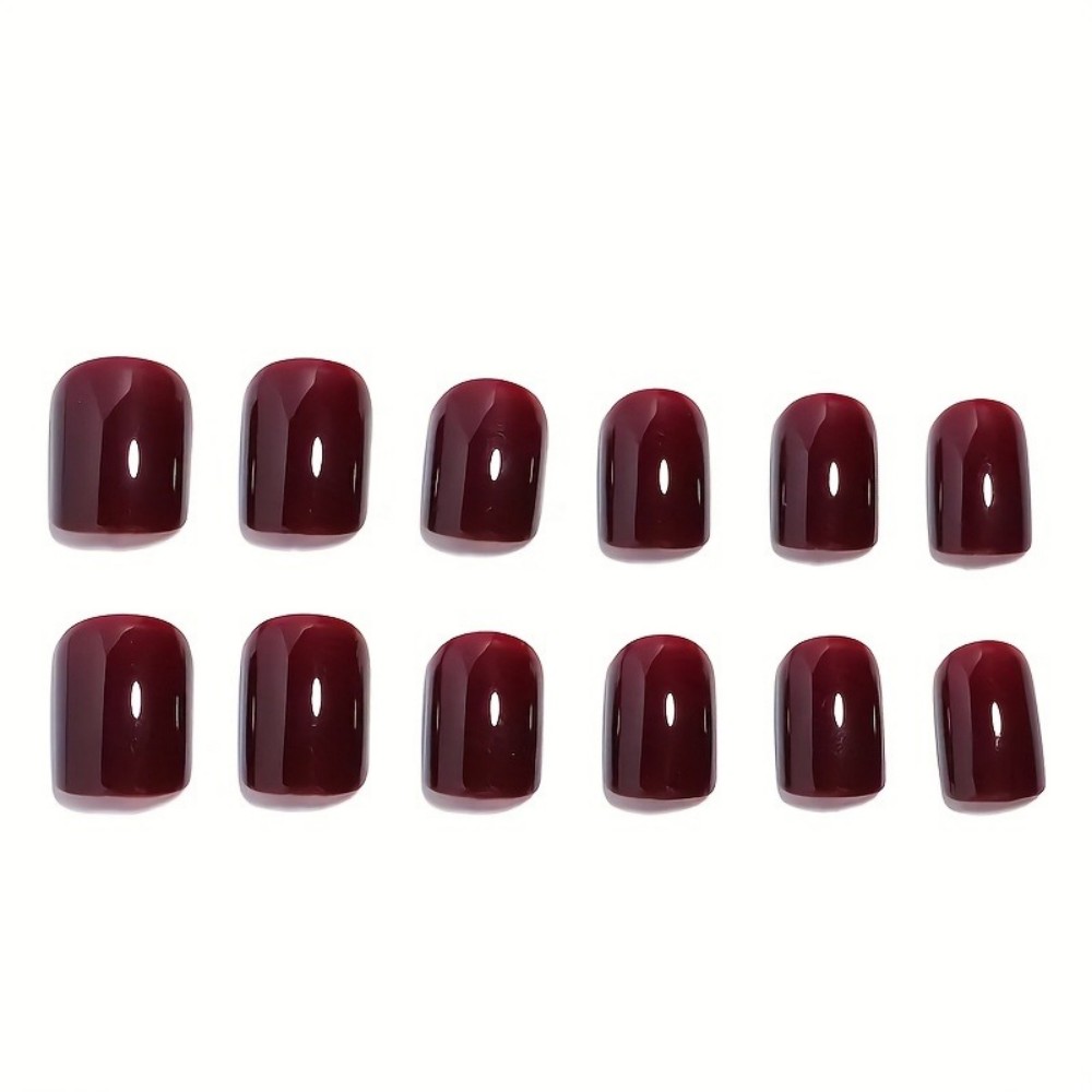 女の子向けワインレッドのキャットアイつけ爪24個セット、接着 - Nail Art Red Wine Cat Eye のレビューと価格