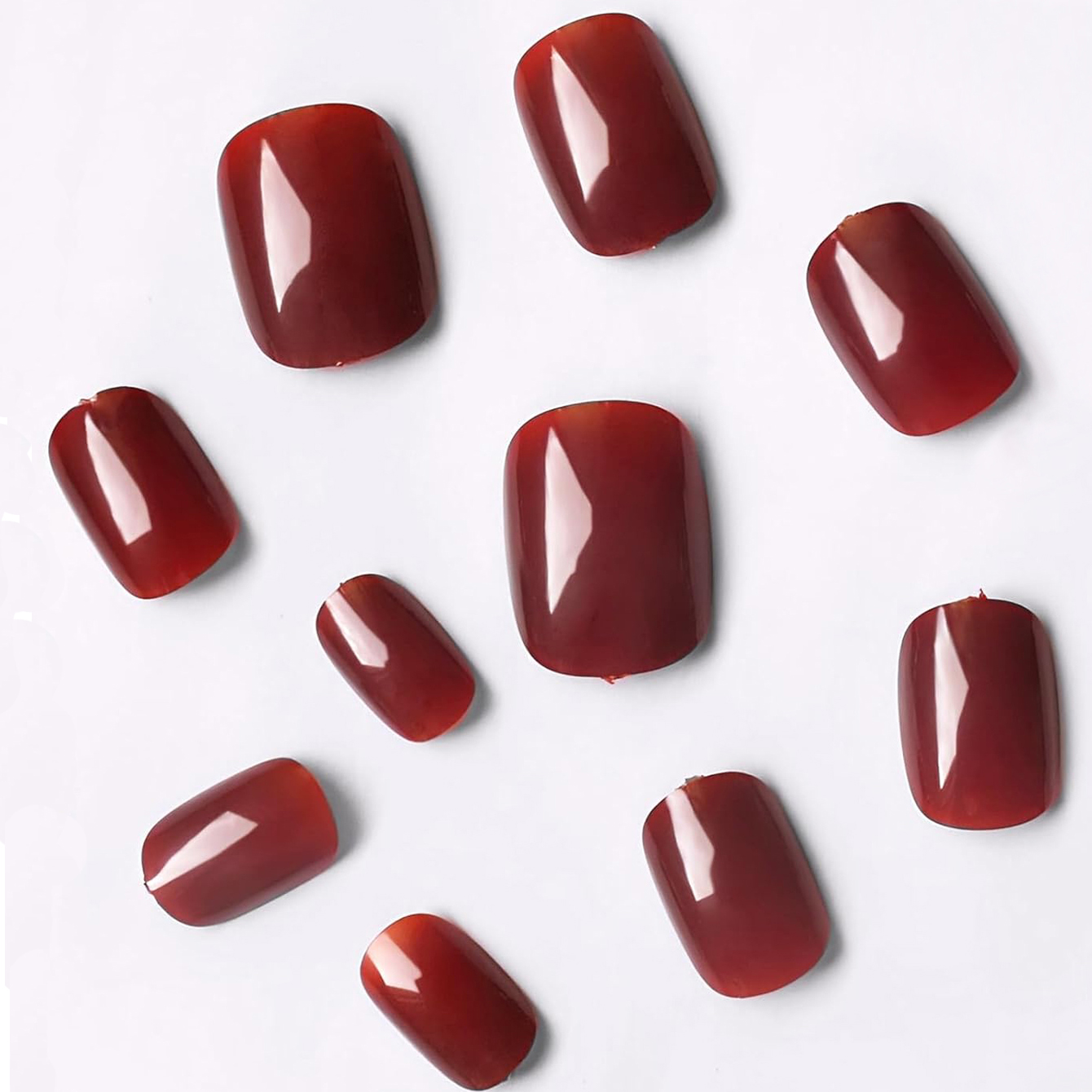 24枚入り ソリッドカラー ワインレッドデザイン 付け爪 シ - Nail Art Red Wine のレビューと価格