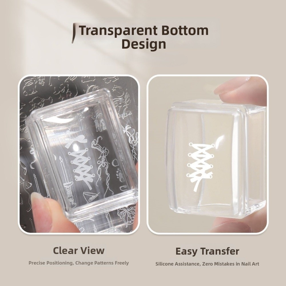 新しい透明ネイルアートスタンピングプレート 再利用可能なフレ - Nail Stamping Plate のレビューと価格