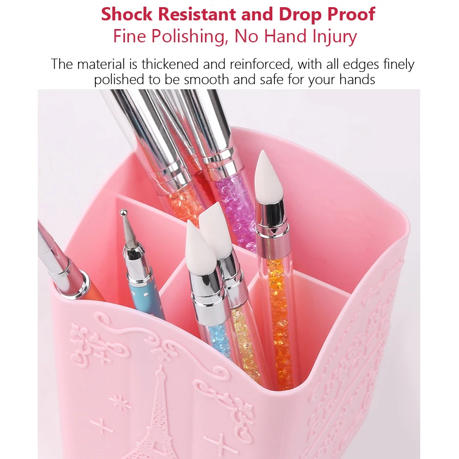 4コンパートメントネイルアートブラシホルダー、メイクブラシ用 - Nail Art Rame のレビューと価格