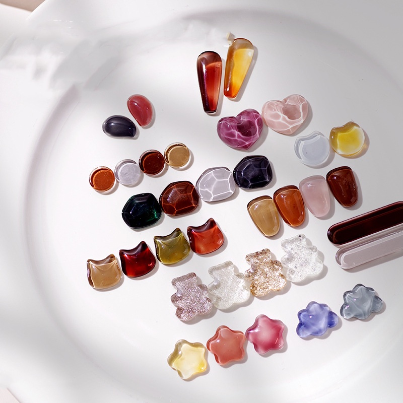 40個入り 透明ガラス製 ネイルアートディスプレイ ベア ラ - Nail Art Quotes のレビューと価格