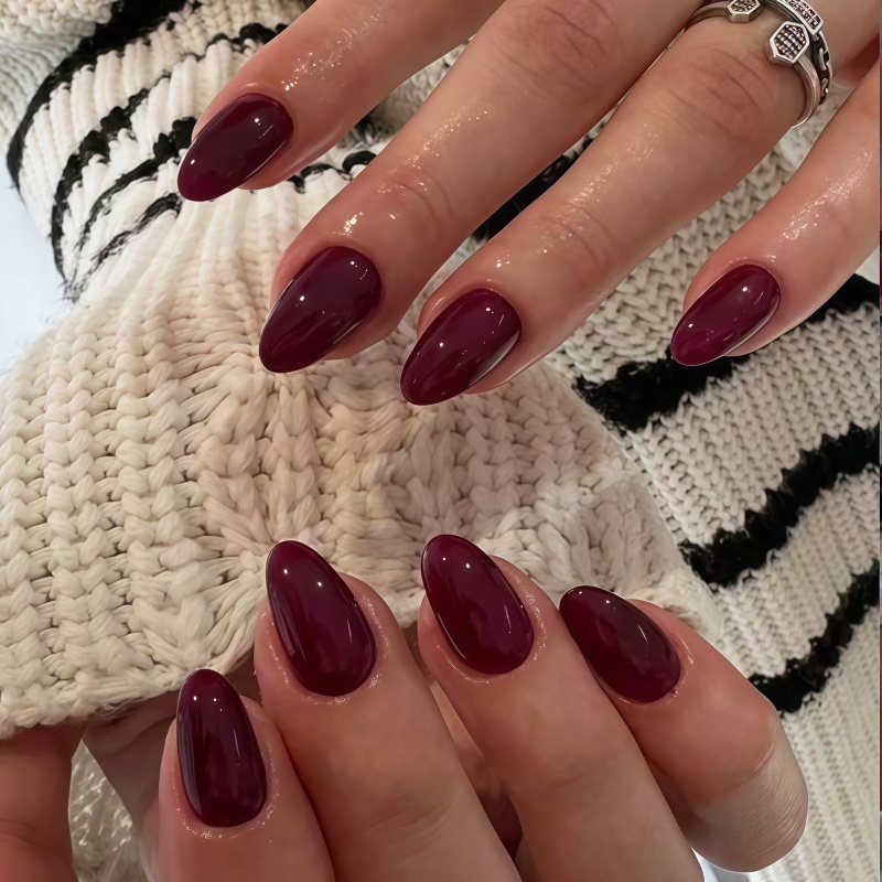 2026年新作 24枚入り ソリッドカラー ワインレッド マ - Nail Art Red Wine のレビューと価格