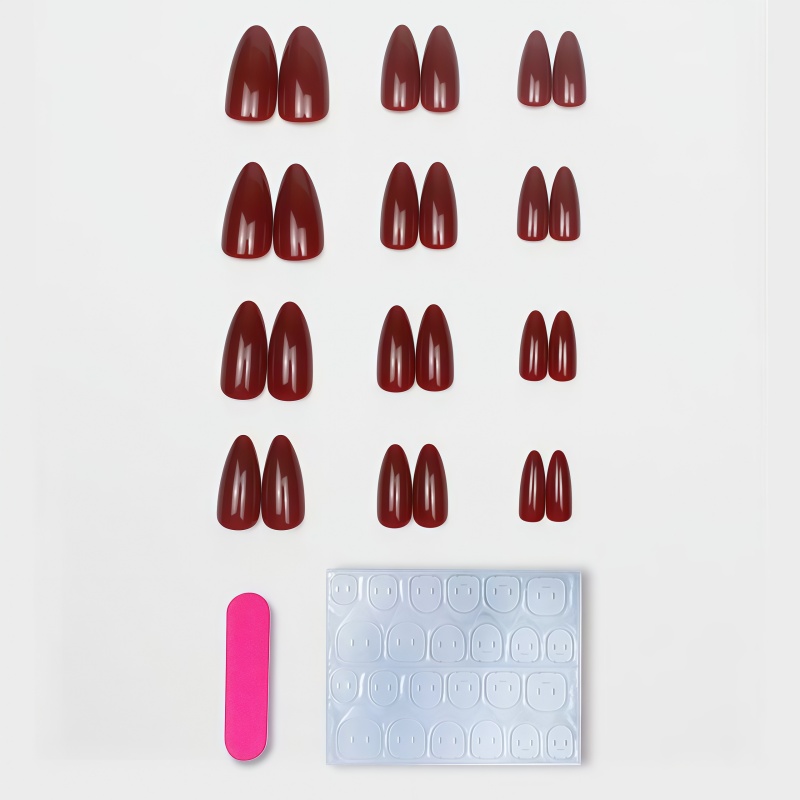 2026年新作 24枚入り ソリッドカラー ワインレッド マ - Nail Art Red Wine のレビューと価格