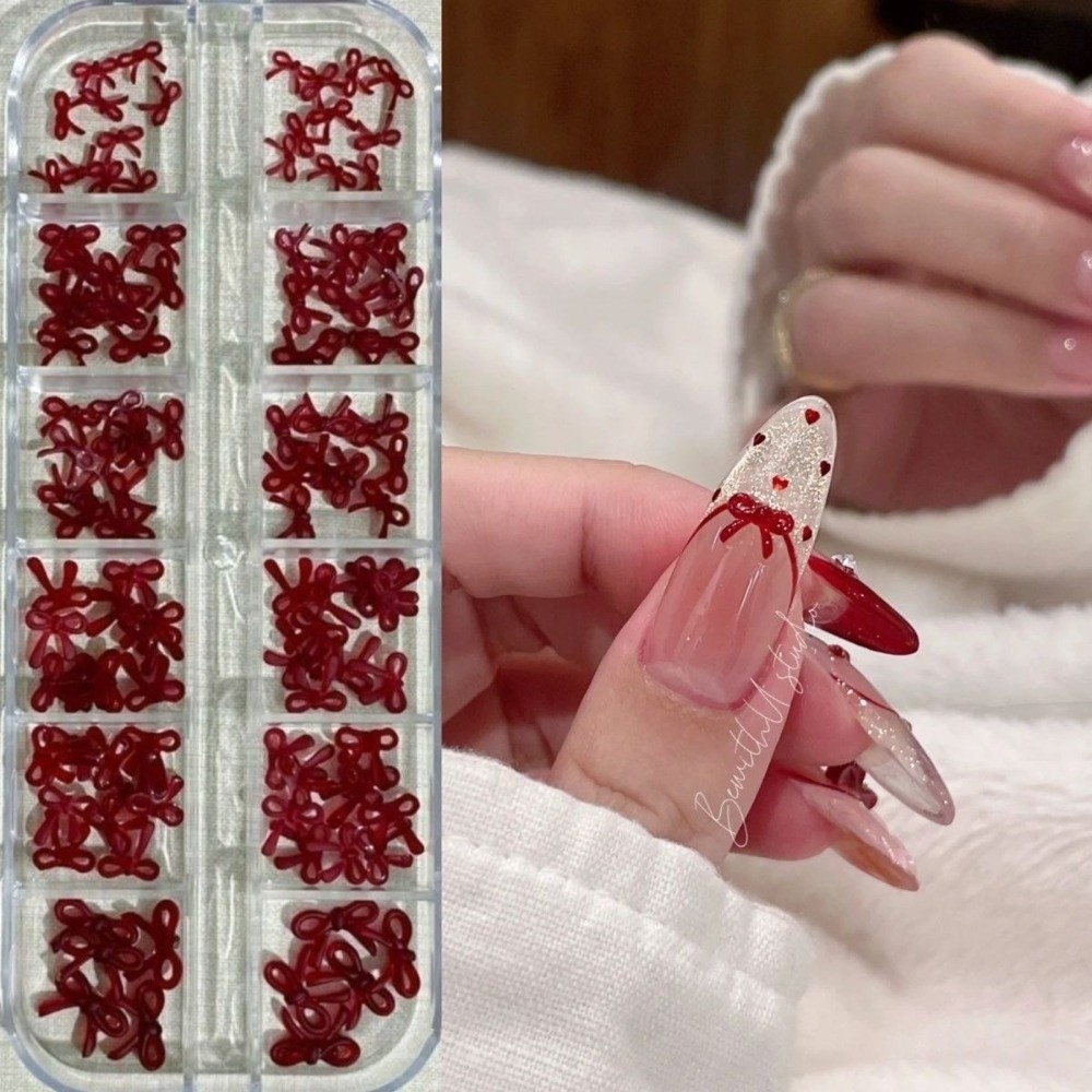 ワインレッドネイルアートデコレーション バーガンディネクタイ - Nail Art Burgundy のレビューと価格