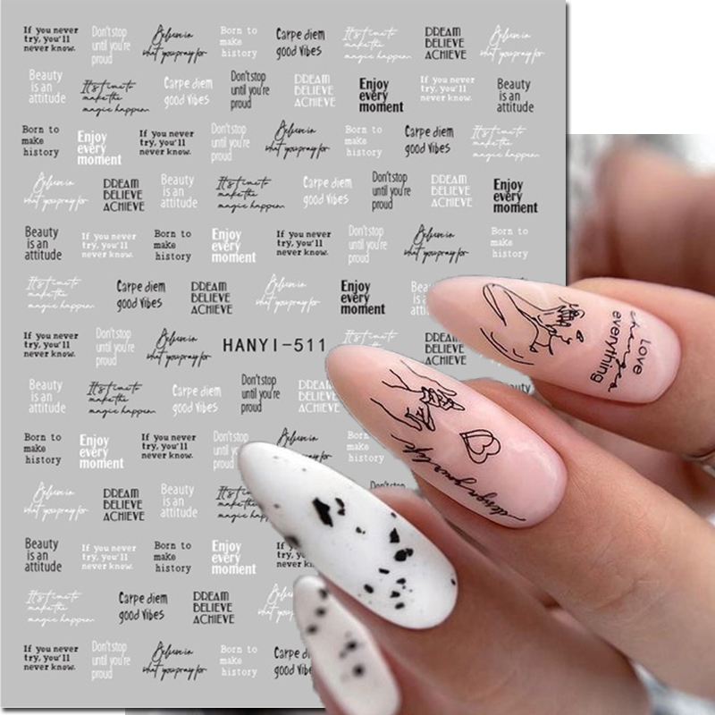 3d ネイルアートデカールバレンタインデーの手紙幾何学ライン - Nail Art Valentines Day のレビューと価格