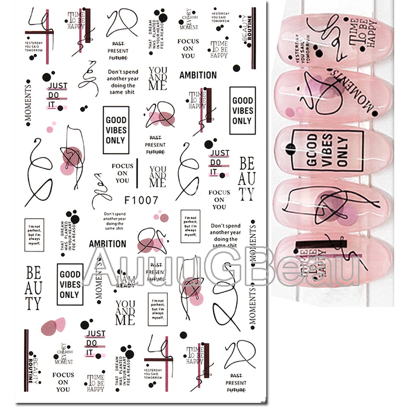 3d ネイルアートデカールバレンタインデーの手紙幾何学ライン - Nail Art Valentines Day のレビューと価格