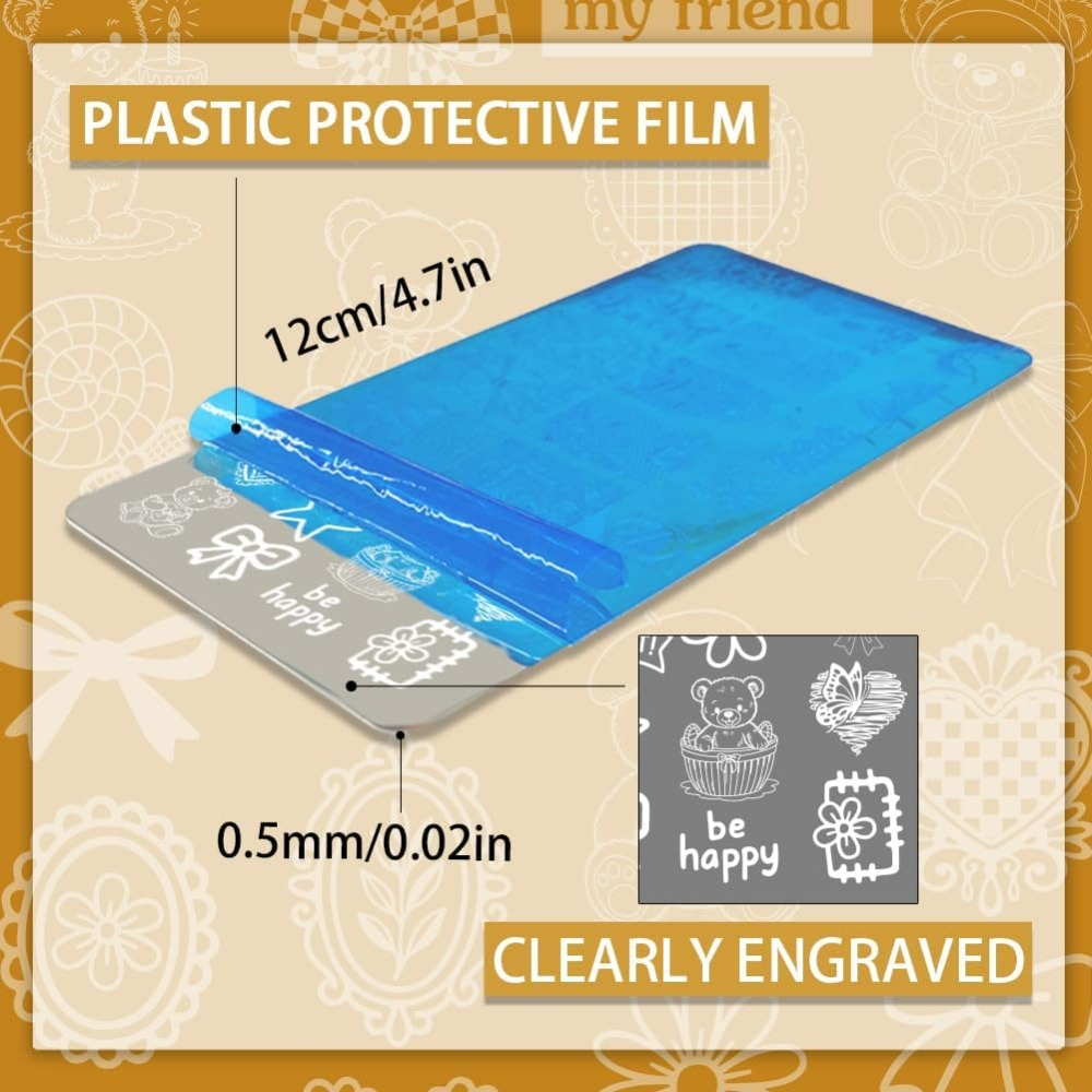 3 個かわいいクマネイルスタンピングプレート弓ハートネイルア - Nail Stamping Plate のレビューと価格