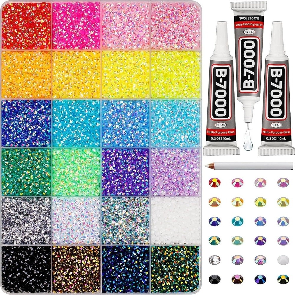 マルチカラーレジンラインストーンキットDIYデコレーションク - Nail Art Emerald のレビューと価格