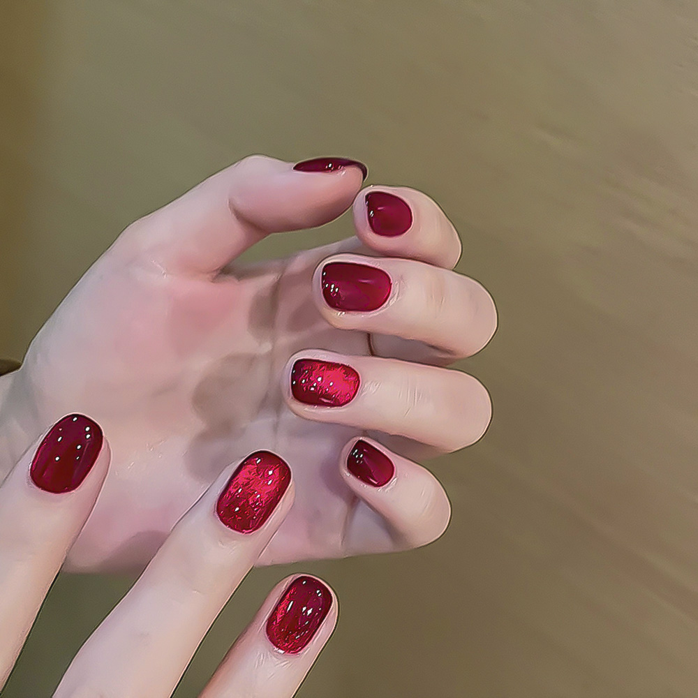 Xeijayi-プロのマニキュア,赤ワイン,キャッツアイ,半 - Nail Art Red Wine Cat Eye のレビューと価格