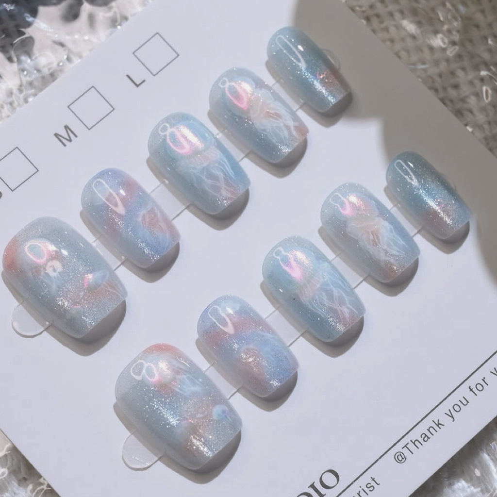 10枚入り レディース カラフル ドリーミー クラゲ 新作  - Nail Art Eye Cat のレビューと価格
