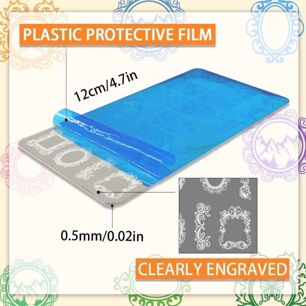 3 個ヴィンテージ写真フレームネイルスタンピングプレート混合 - Nail Stamping Plate のレビューと価格
