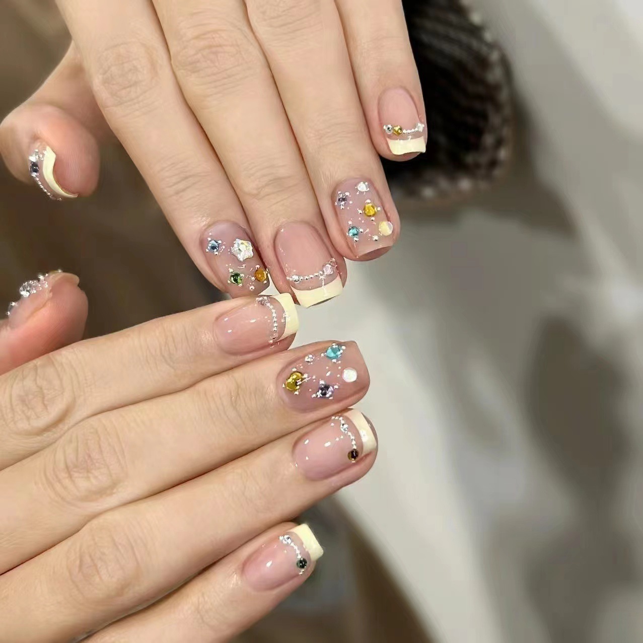 取り外し可能なフレンチアクリルネイル,手作りの偽の爪,光沢の - Nail Art Eye Cat のレビューと価格