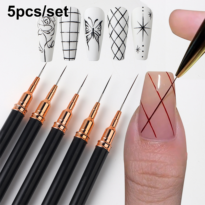 # 5 ピース/セットプロフェッショナルネイルアートライナー - Nail Art Rame のレビューと価格