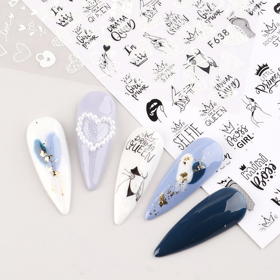 ネイルアートステッカー2個ハートラブデザイン3Dネイルアート - Nail Art Valentines Day のレビューと価格