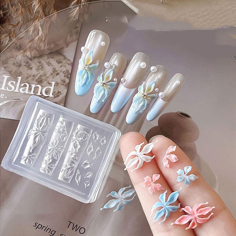 新しいフラワーネイルアートモールド 3D シリコーンテンプレ - Nail Stamping Plate のレビューと価格