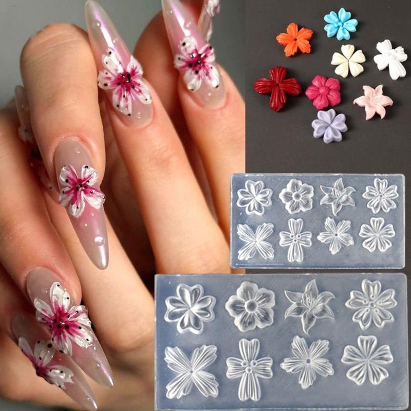 新しいフラワーネイルアートモールド 3D シリコーンテンプレ - Nail Stamping Plate のレビューと価格