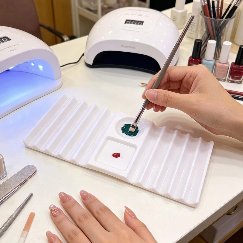 再利用可能なネイルアートパレット ブラシホルダー付き ネイル - Nail Art Rame のレビューと価格
