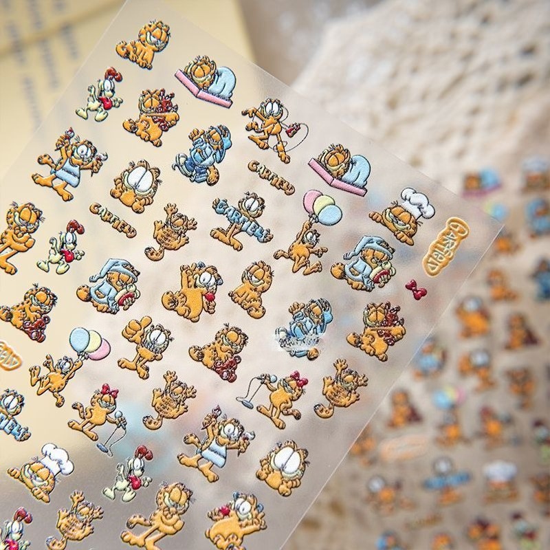 新しいガーフィールドネイルアートステッカー高色価値クリエイテ - Nail Art Quotes のレビューと価格