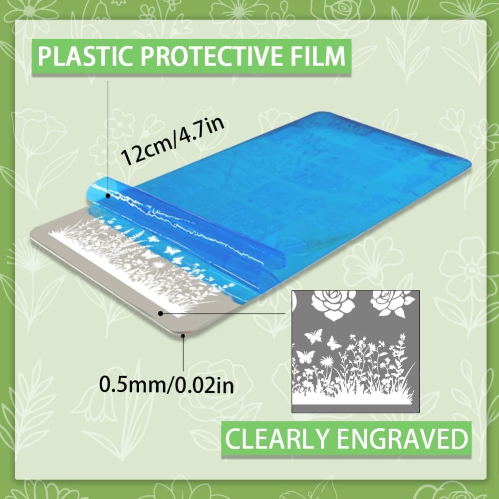 3 個の花葉ネイルスタンピングプレート植物ネイルアートステン - Nail Stamping Plate のレビューと価格