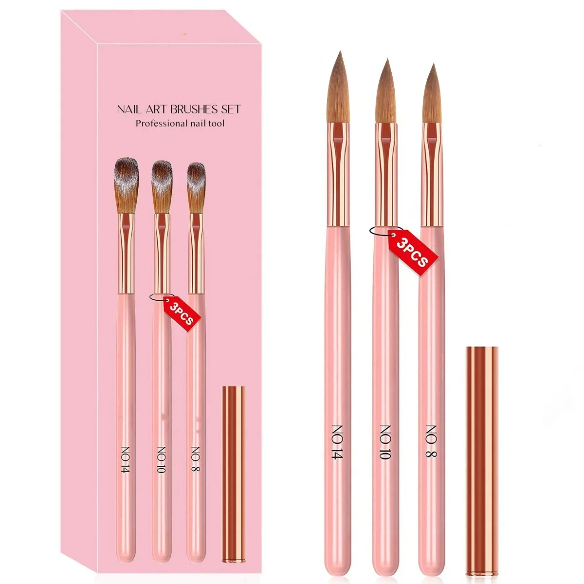 ネイルアートペン特別なネイルアートセット 3 ピンク木製ロッ - Nail Art Rame のレビューと価格