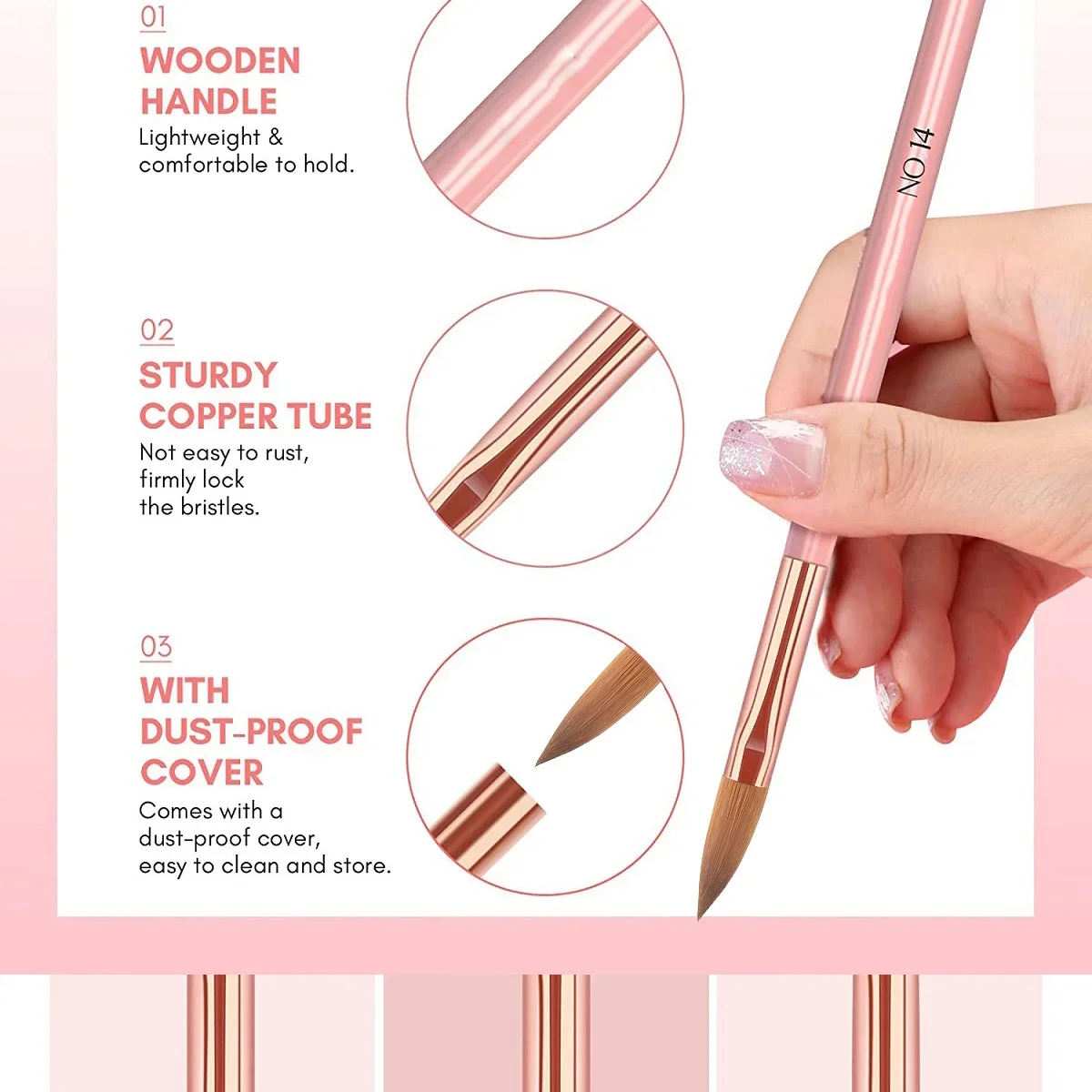 ネイルアートペン特別なネイルアートセット 3 ピンク木製ロッ - Nail Art Rame のレビューと価格