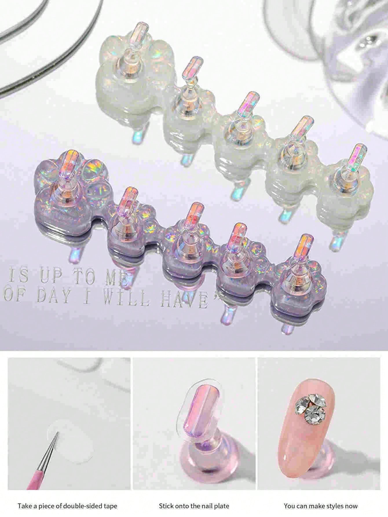 オーロラホログラフィックネイルチップディスプレイスタンド付き - Nail Art Rame のレビューと価格