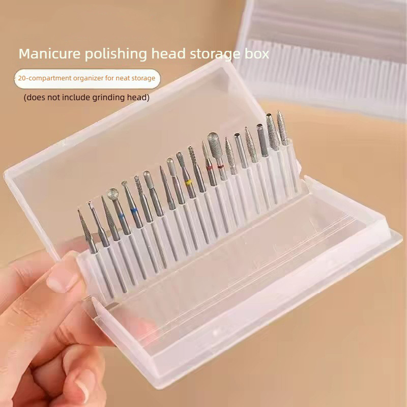 1/2/3 個 20 スロットクリアネイルドリルビットブラシ - Nail Art Rame のレビューと価格