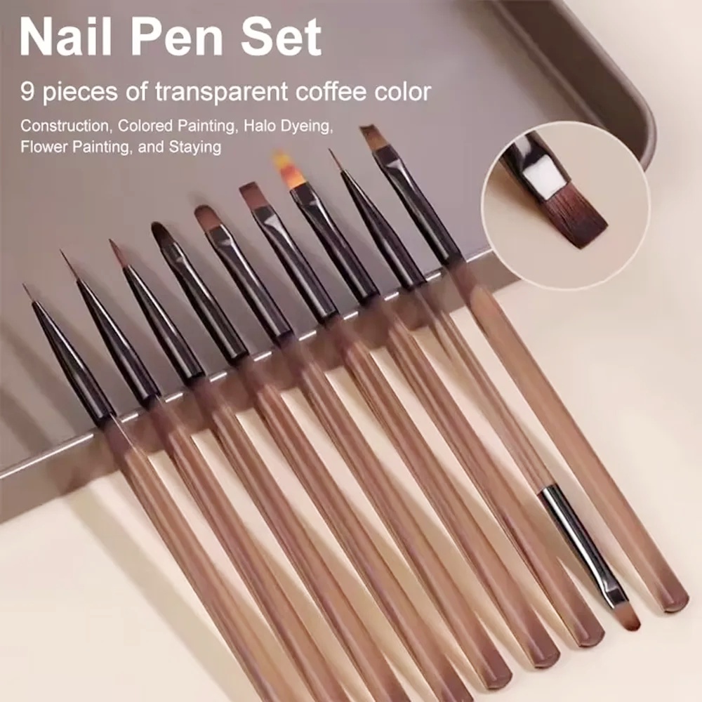 9本入りネイルブラシセット ネイルアートデザイン ネイルチッ - Nail Art Quotes のレビューと価格
