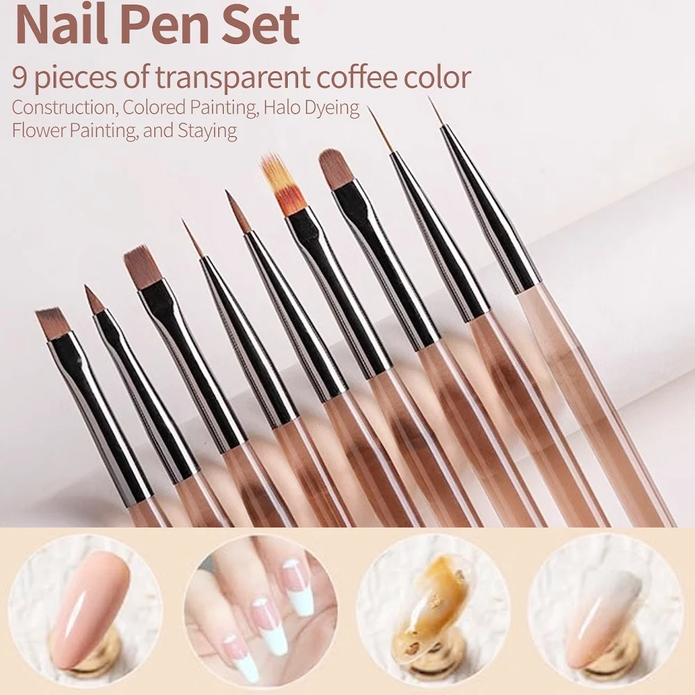 9本入りネイルブラシセット ネイルアートデザイン ネイルチッ - Nail Art Quotes のレビューと価格
