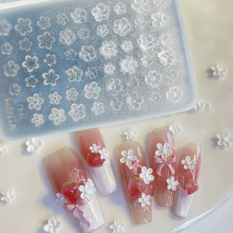 個シリコーンネイルアートモールドフラワーフレンチスタイル五弁 - Nail Stamping Plate のレビューと価格