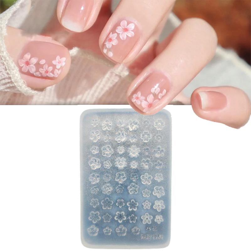 個シリコーンネイルアートモールドフラワーフレンチスタイル五弁 - Nail Stamping Plate のレビューと価格