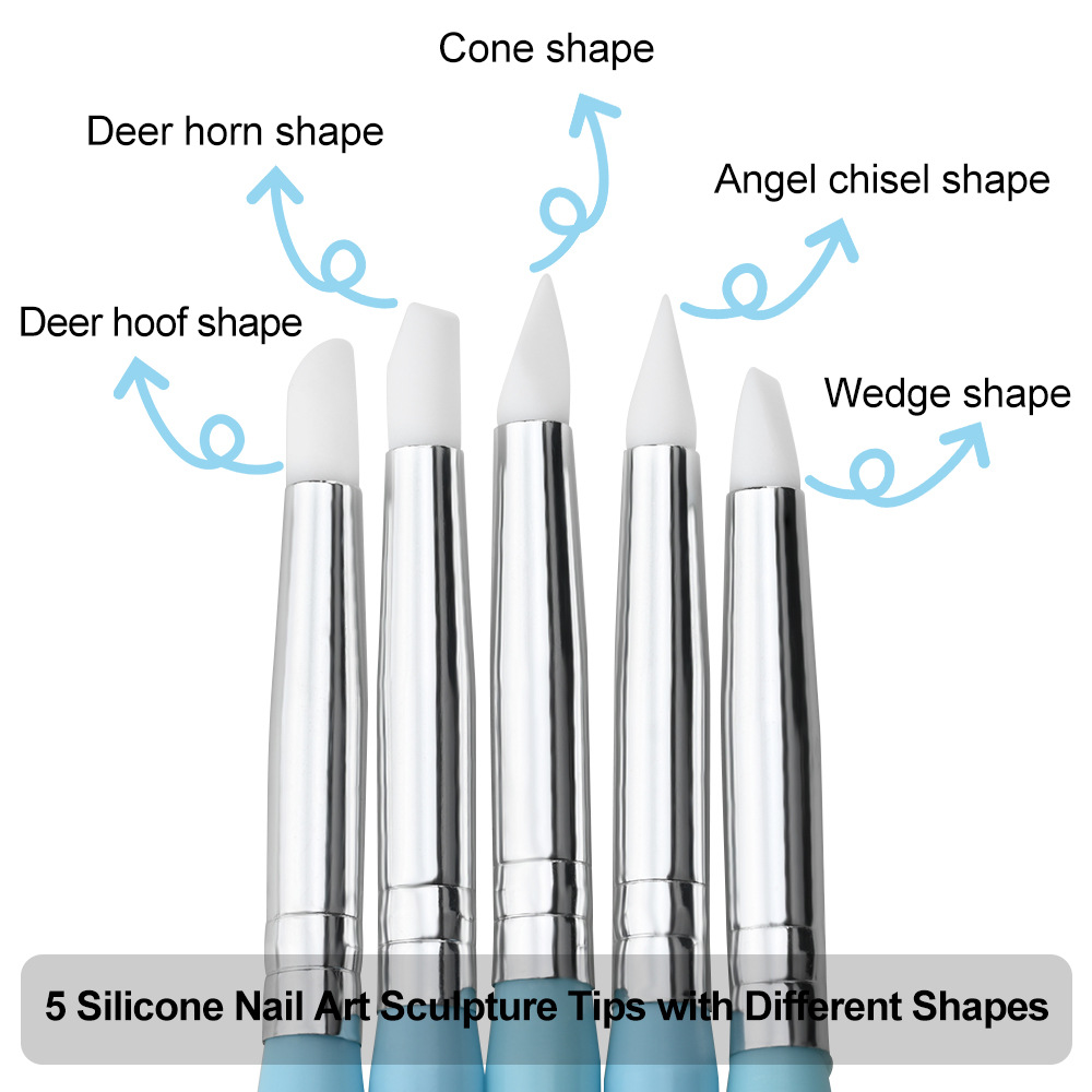 1/3/5/6/個/セットネイルアートブラシ-シリコン彫刻ド - Nail Art Rame のレビューと価格